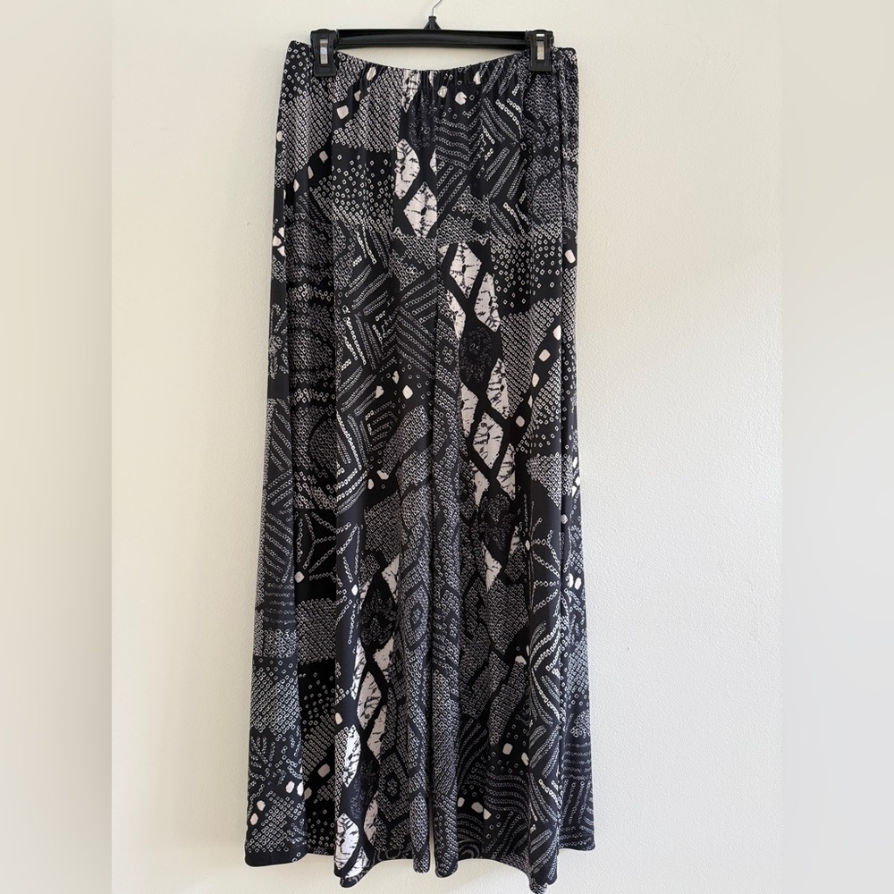 ANNE NAMBA Wide-Leg Pant Pants, Size Large, Black/White